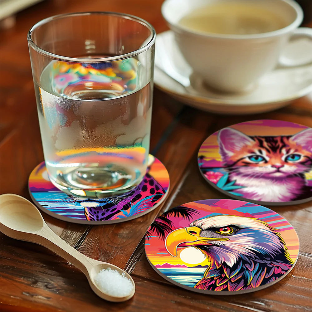 Paint by numbers Coasters (6 pieces) - Animals