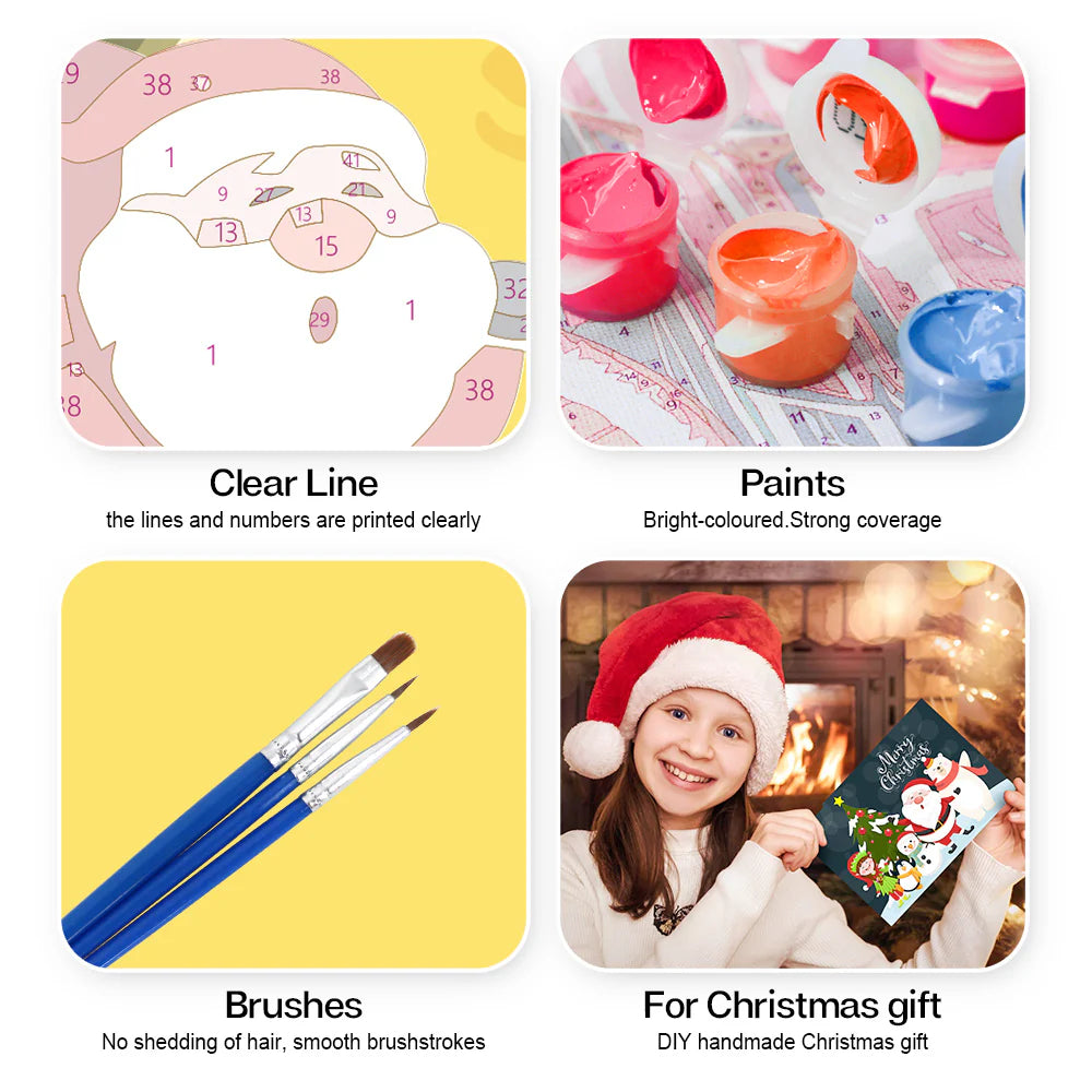 Paint by numbers DIY Christmas Cards 6 Pack