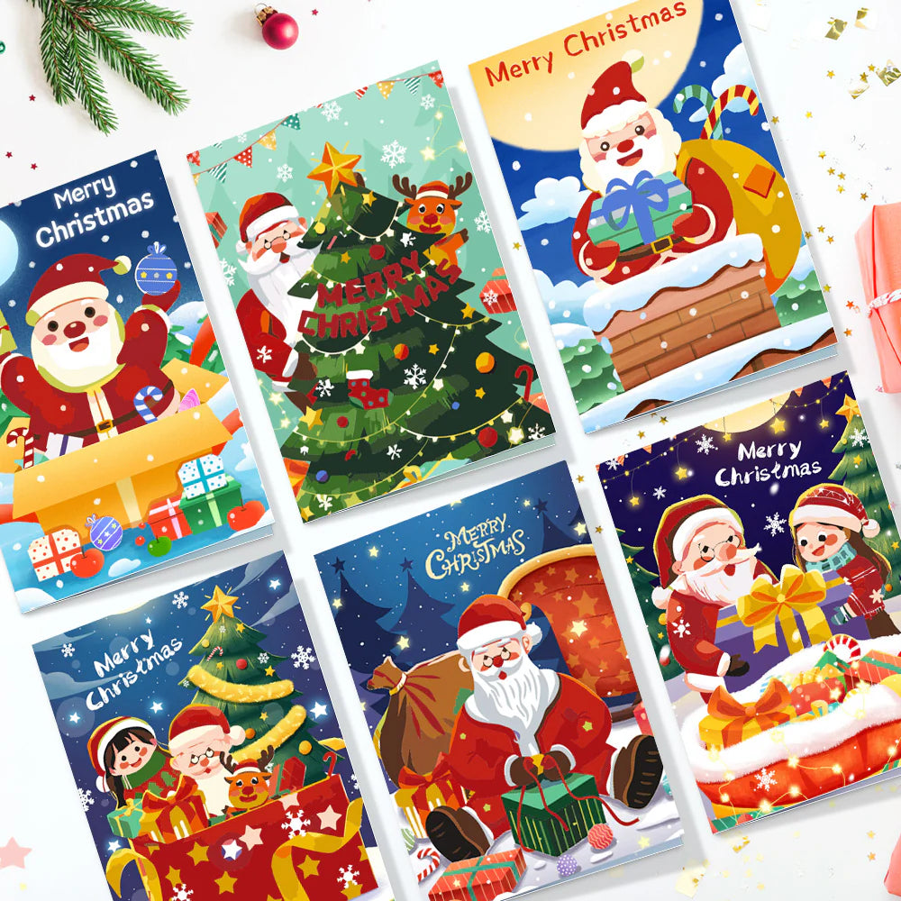 Paint by numbers DIY Christmas Cards 6 Pack