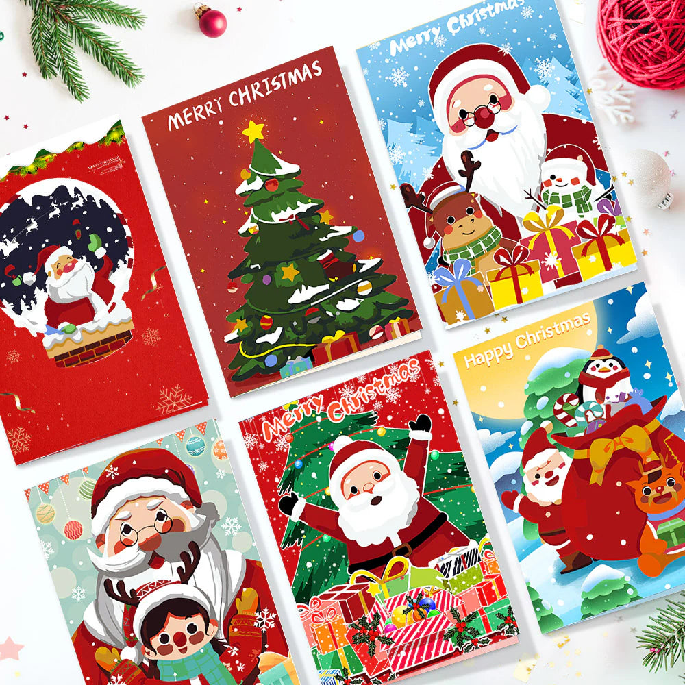 Paint by numbers DIY Christmas Cards 6 Pack