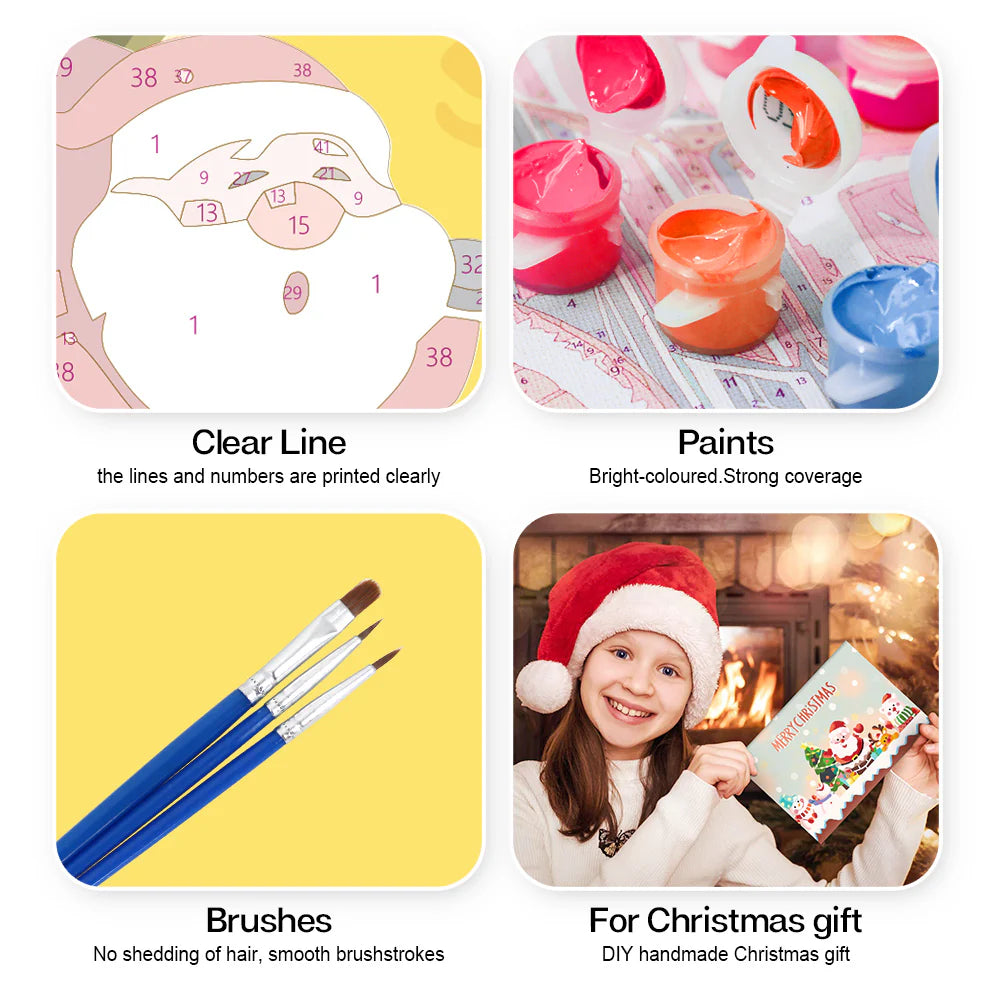 Paint by numbers DIY Christmas Cards 6 Pack