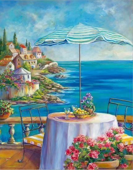 Paint by Numbers Kit Afternoon Tea By The Sea
