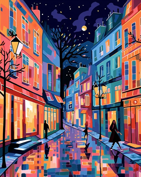 Paint by Numbers Kit Abstract Street Scene