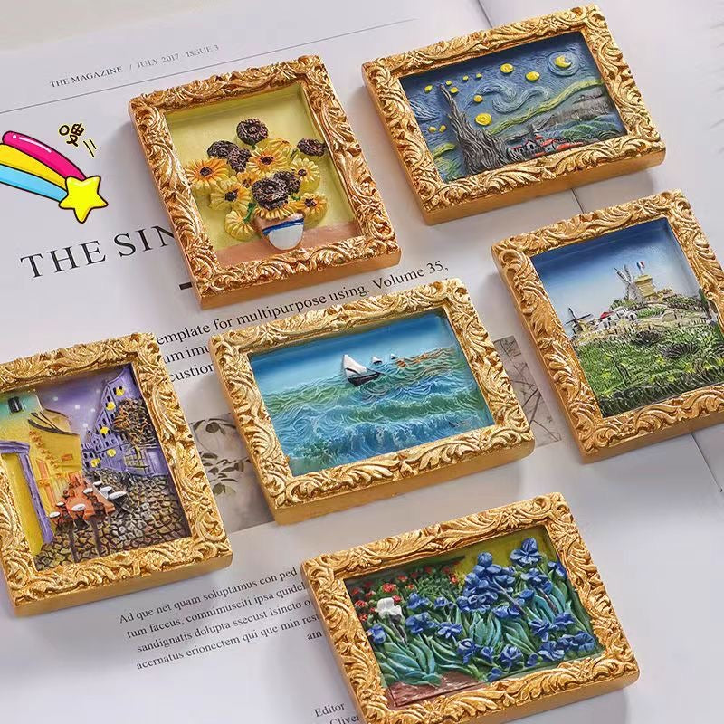 Diy Painting Plaster Doll Refrigerator Magnet(6pcs/Set)