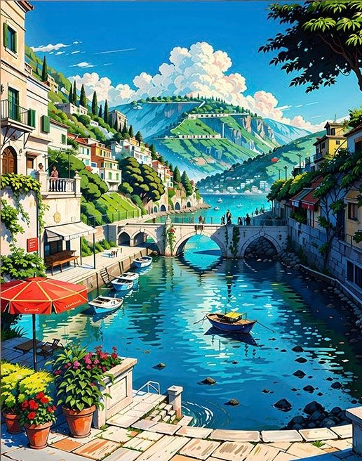 Paint by Numbers Kit Seaside Scenery