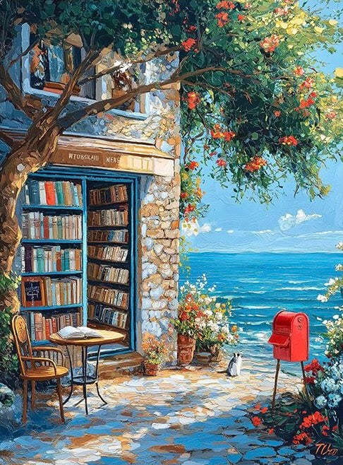 Paint by Numbers Kit Seaside Bookstore