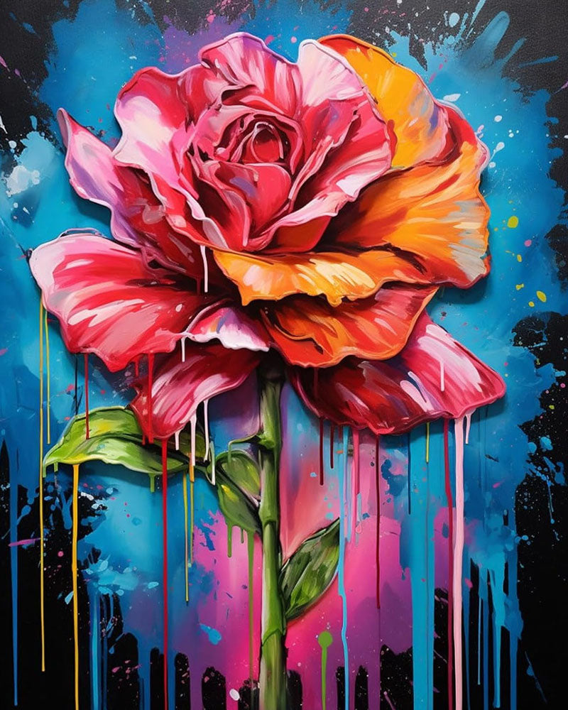 Paint by Numbers Kit Abstract Colorful Flowers