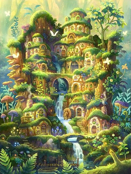 Paint by Numbers Kit Fantasy Tree House