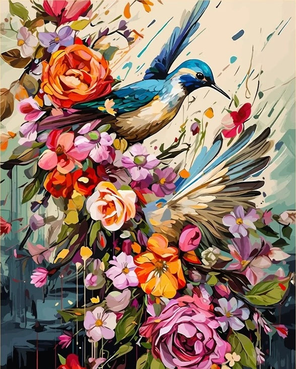 Paint by Numbers Kit Flowers and Birds