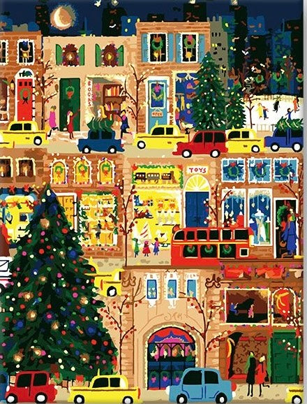Paint by Numbers Kit Christmas Eve Street