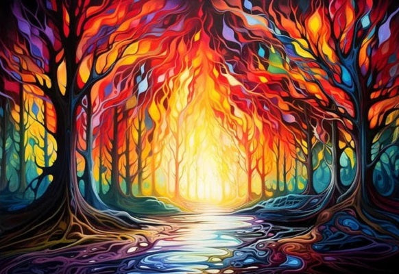Paint by Numbers Kit Abstract Sunset Landscape
