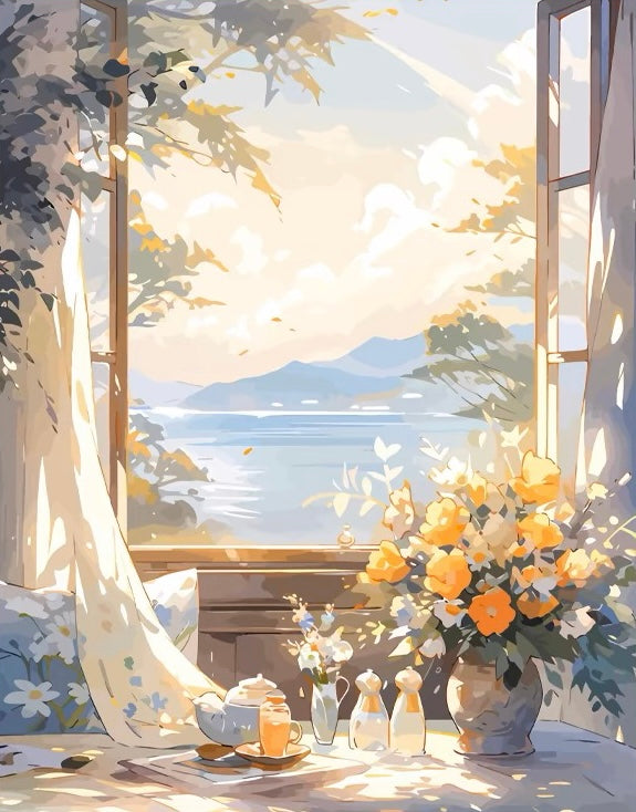 Paint by Numbers Kit Windowsill