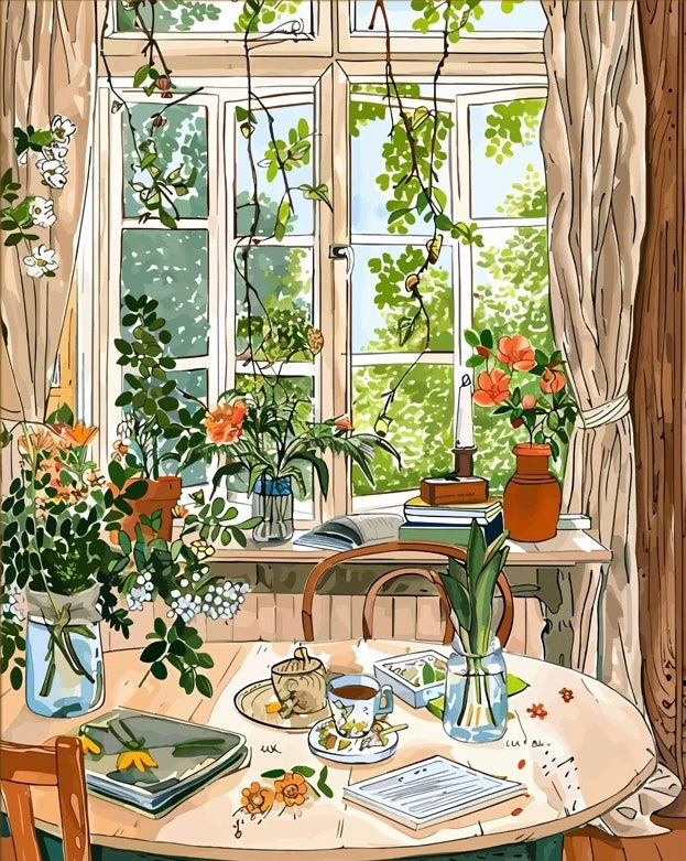 Paint by Numbers Kit Cozy Room