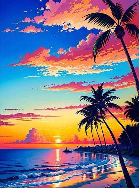 Paint by Numbers Kit Beach Scenery