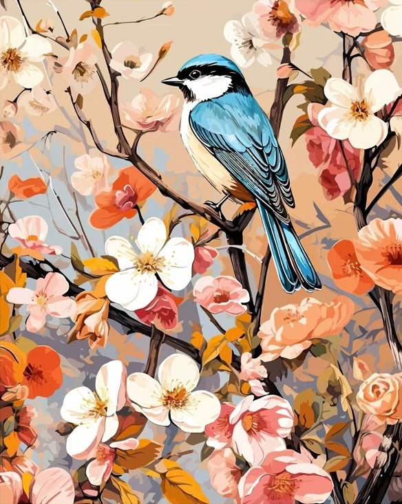 Paint by Numbers Kit Flowers and Birds