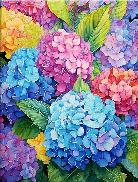 Paint by Numbers Kit Colorful Flowers