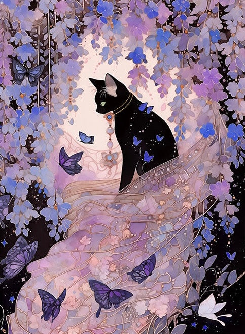Paint by Numbers Kit Cat And Butterfly