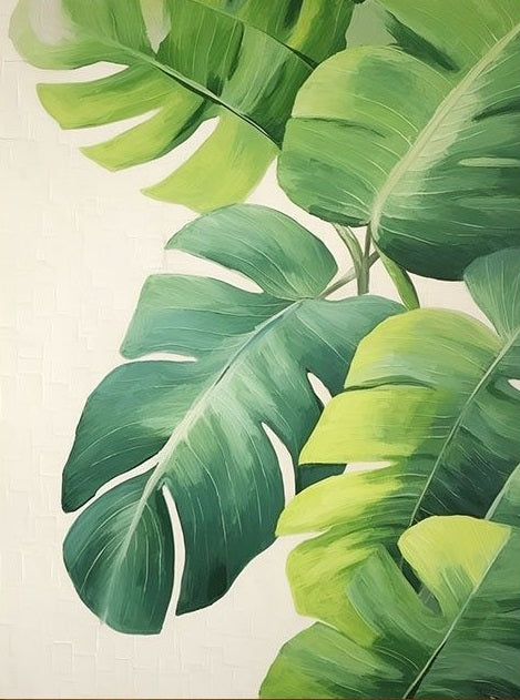 Paint by Numbers Kit Green Leaves