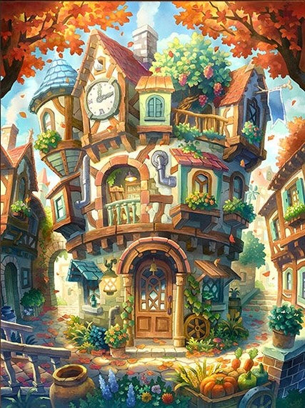 Paint by Numbers Kit Fantasy Tree House