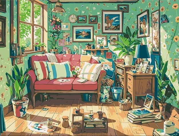 Paint by Numbers Kit Cozy Room