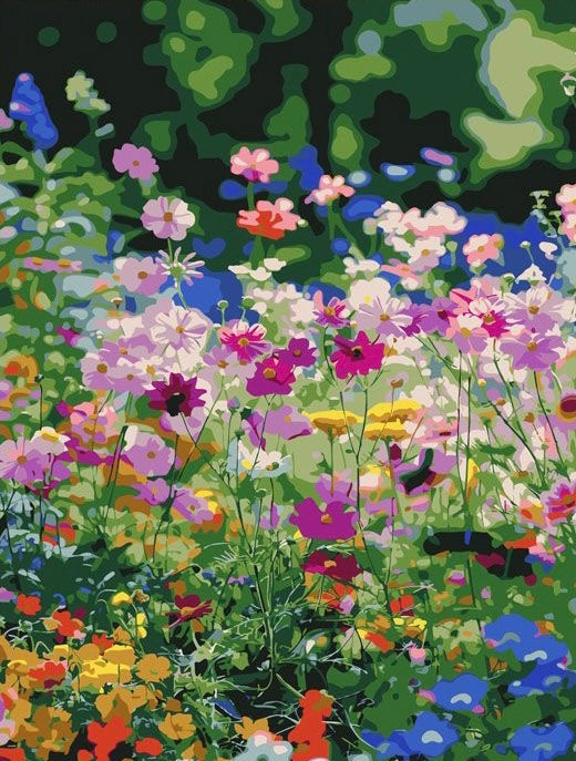Paint by Numbers Kit Blooming Wildflowers