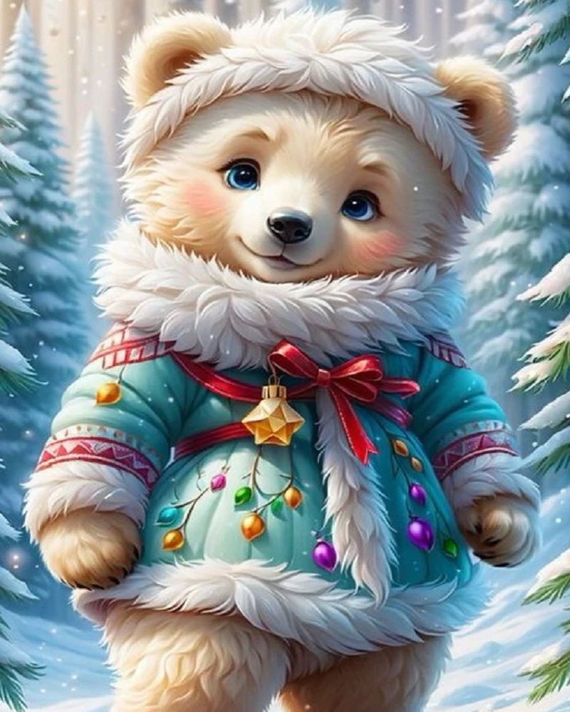 Paint by Numbers Kit Cute Bear