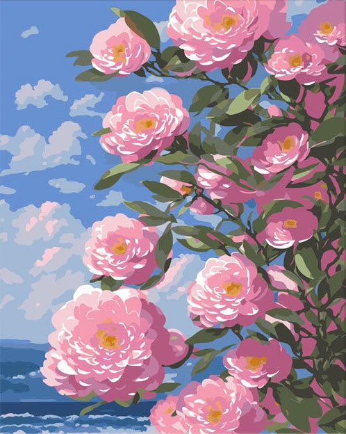 Paint by Numbers Kit Flowers On The Beach