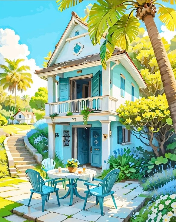 Paint by Numbers Kit Garden Villa