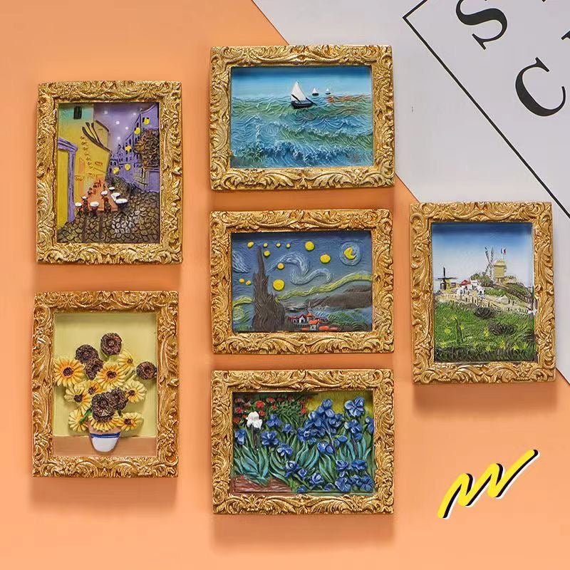 Diy Painting Plaster Doll Refrigerator Magnet(6pcs/Set)