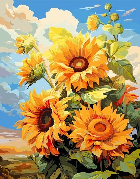Paint by Numbers Kit Sunflower