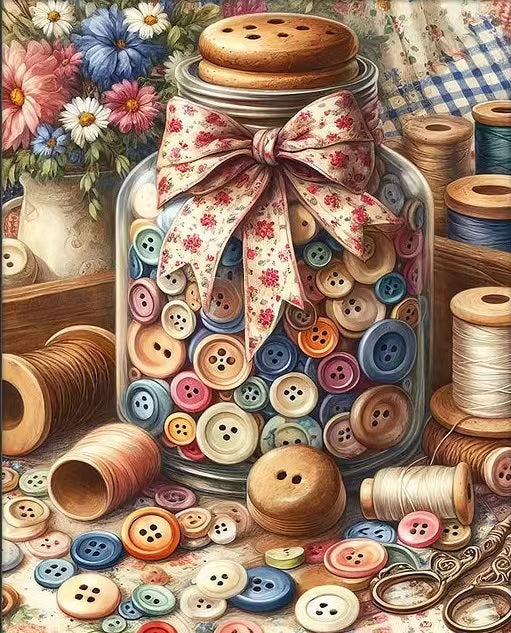 Paint by Numbers Kit Button Collection Bottle