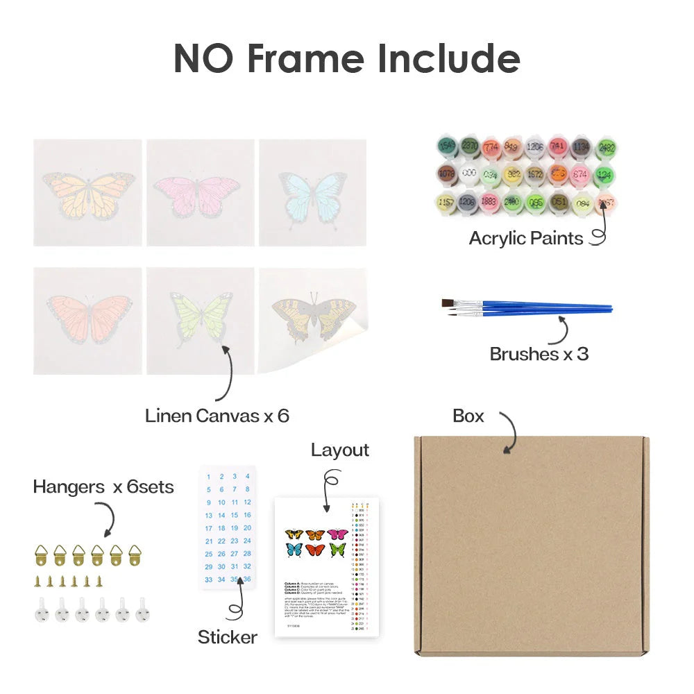 Paint by Numbers - 6 Mini Paintings | Teacup Cat Set