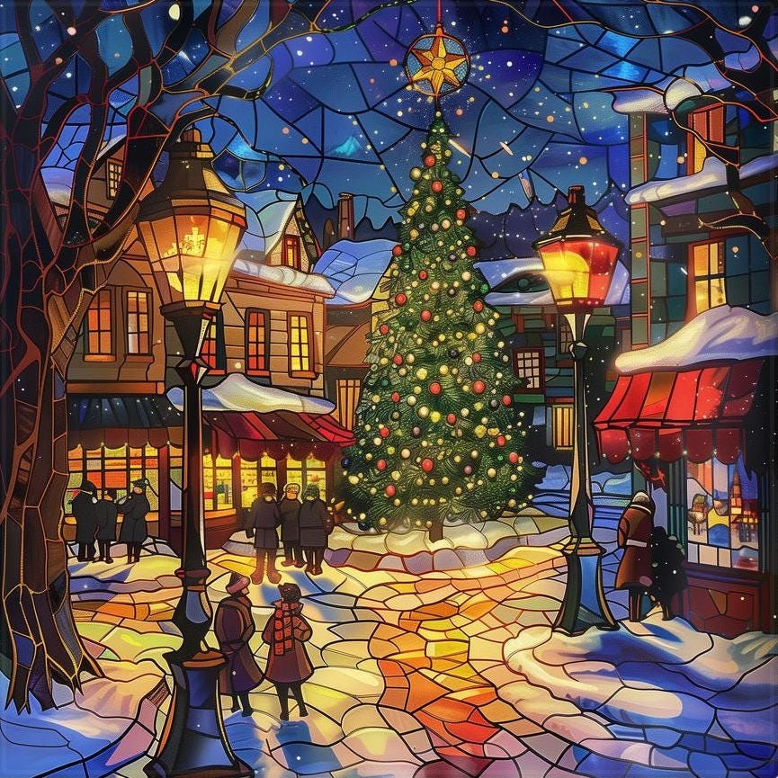 paint by numbers kit christmas street scene