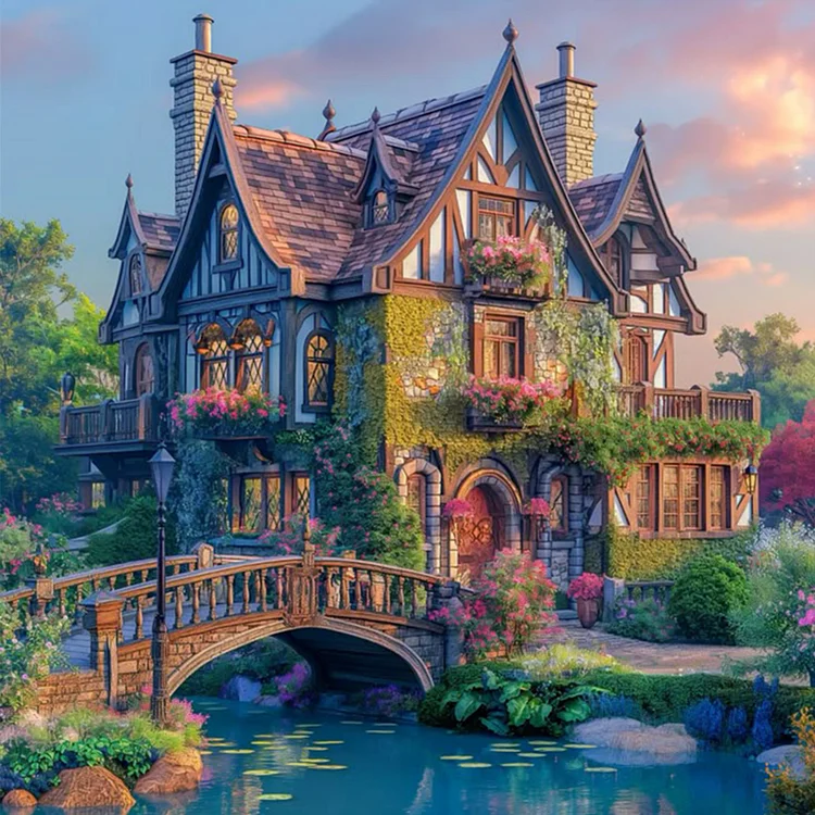 paint by numbers kit riverside cabin