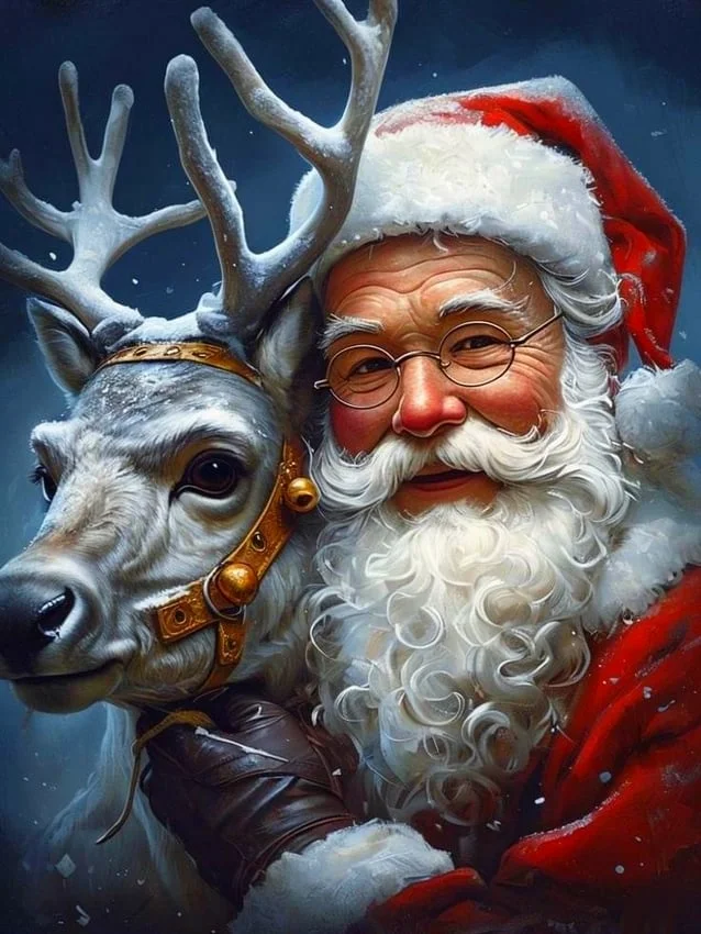 paint by numbers kits santa claus and reindeer