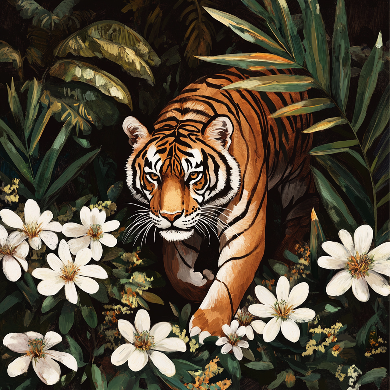 Paint by Numbers Kit Tiger In The Flowers