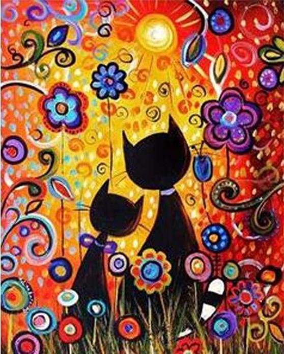 Paint by Numbers Kit Colorful Abstract Painting Cat