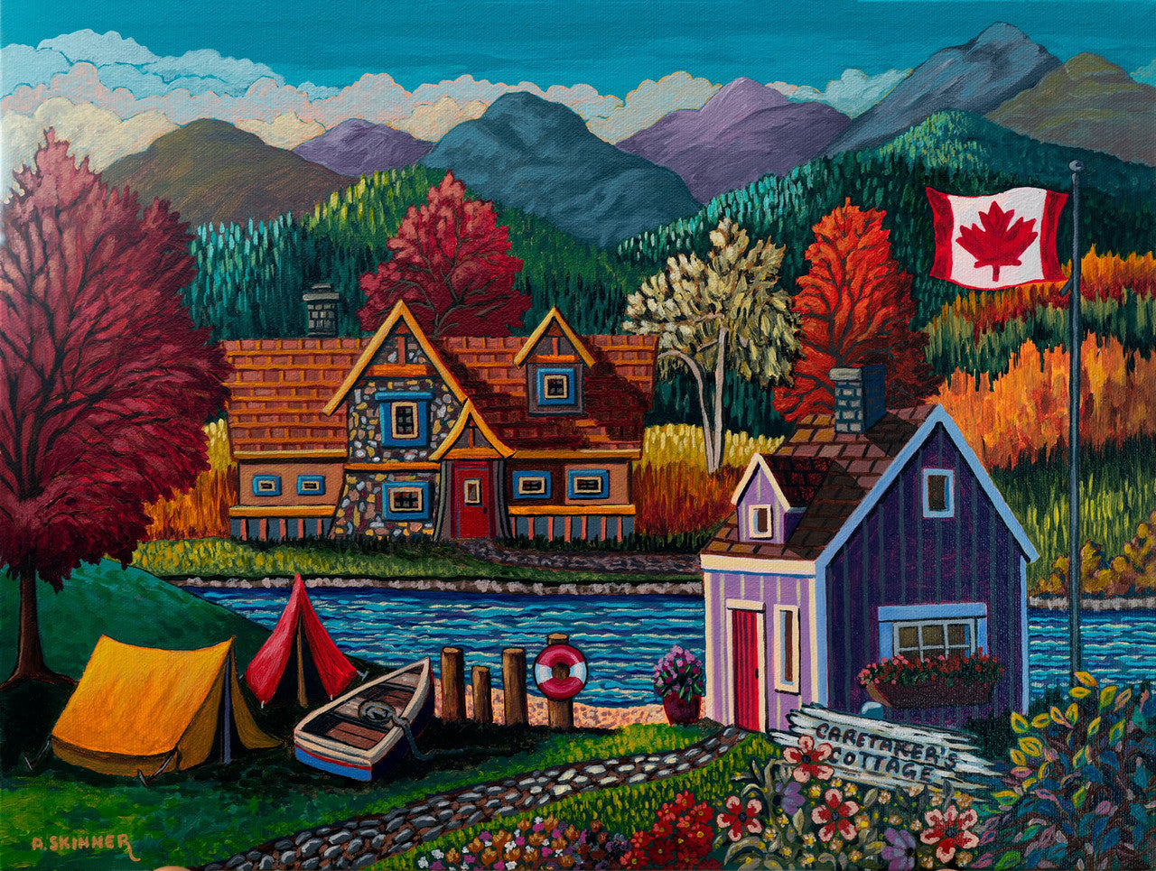 Paint by Numbers Kit Colorful Lake House