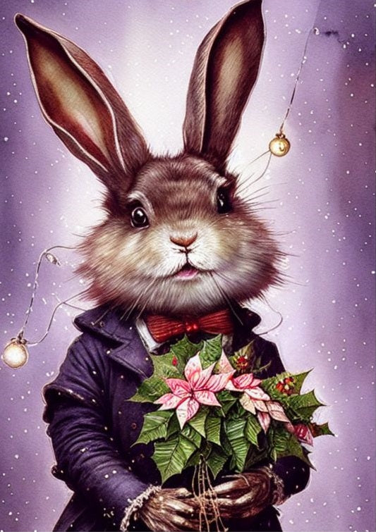 Paint by Numbers Kit Bunny With Flowers