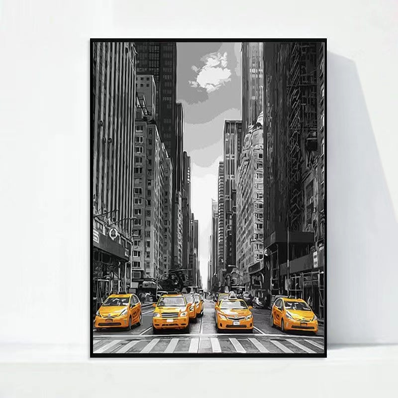 Paint by Numbers Kit Cyberpunk Street Scene