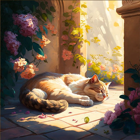 Paint by Numbers Kit Sleeping Kitten