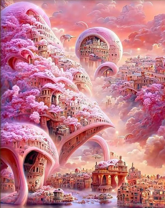 Paint by Numbers Kit Fantasy Sky City