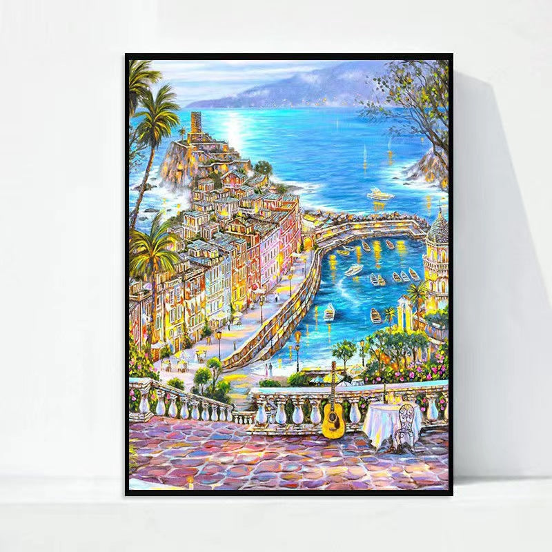 Paint by Numbers Kit Seaside City