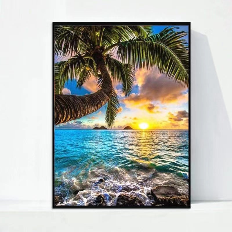 Paint by Numbers Kit Beach Scenery