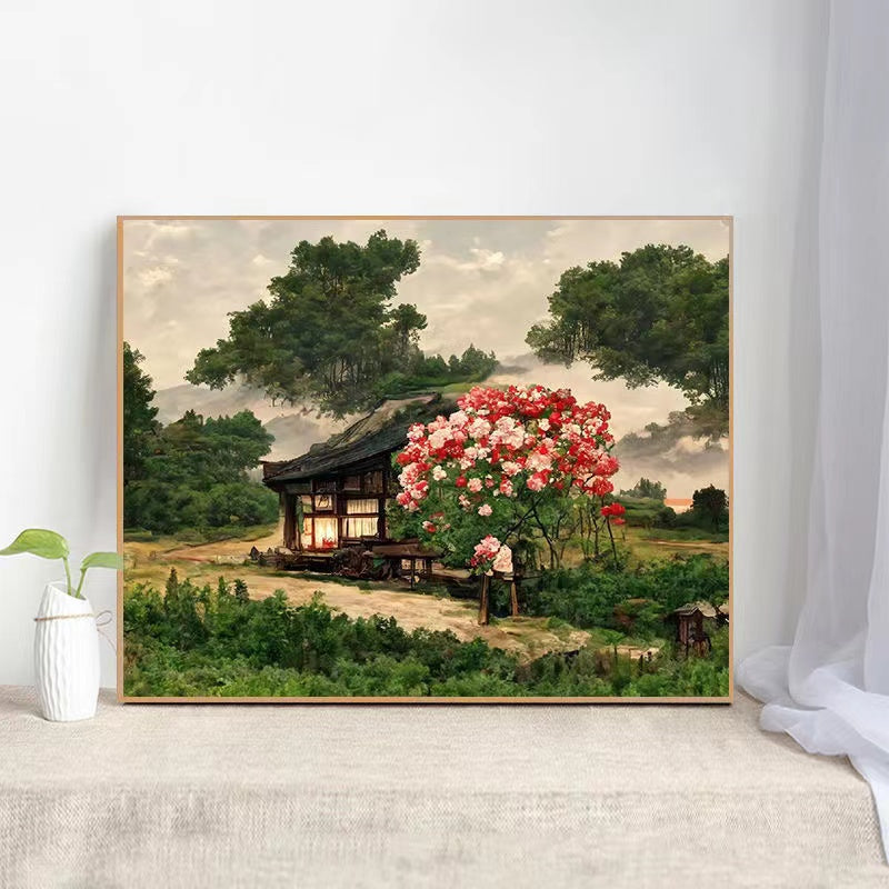 Paint by Numbers Kit Wooden Cabin Scenery