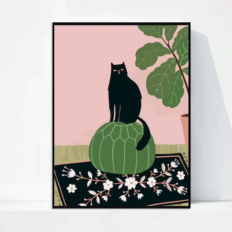 Paint by Numbers Kit Cartoon Black Cat