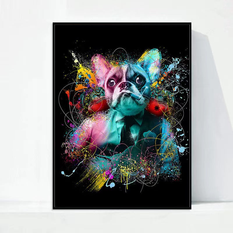 Paint by Numbers Kit Abstract Colorful Pit Bull