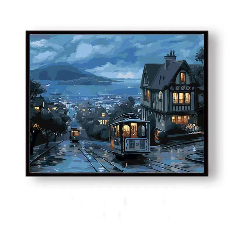 Paint by Numbers Kit Street Scene At Night