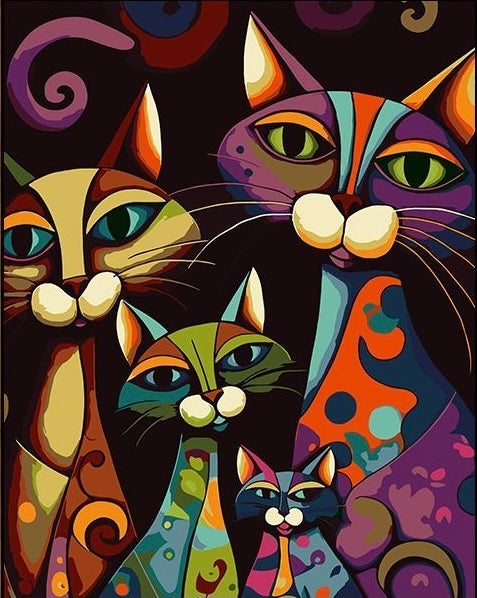 Paint by Numbers Kit Abstract Cat