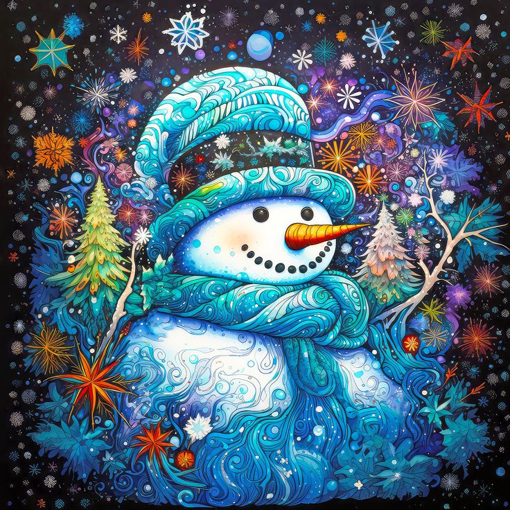 Paint by Numbers Kit Cute Snowman